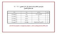 زمان‌بندی انتخاب واحدنیمسال اول سال تحصیلی 1401-1400